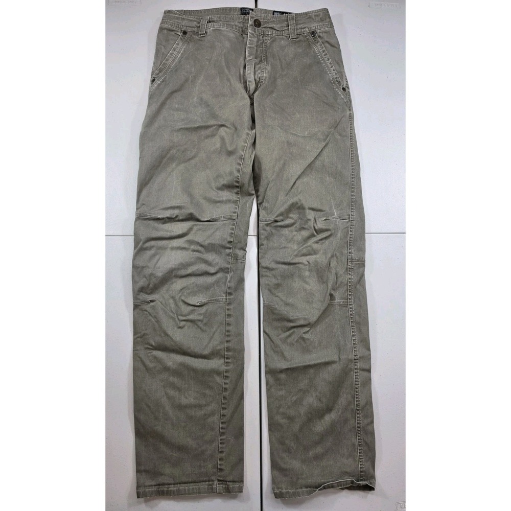 Kuhl Slackr Pants Mens 32x34 Beige Vintage Patina Dye Stretch Distressed Hiking